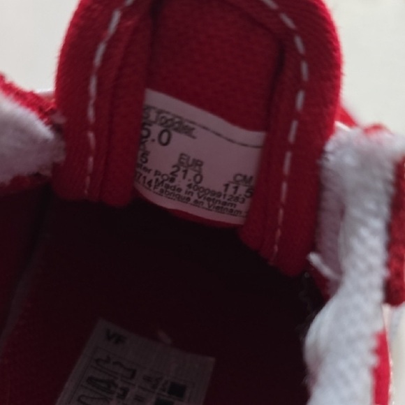 Vans Kids Red and White Sneakers - Picture 3 of 4